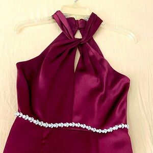 David’s Bridal Celebrate size 8 burgundy red floor length dress